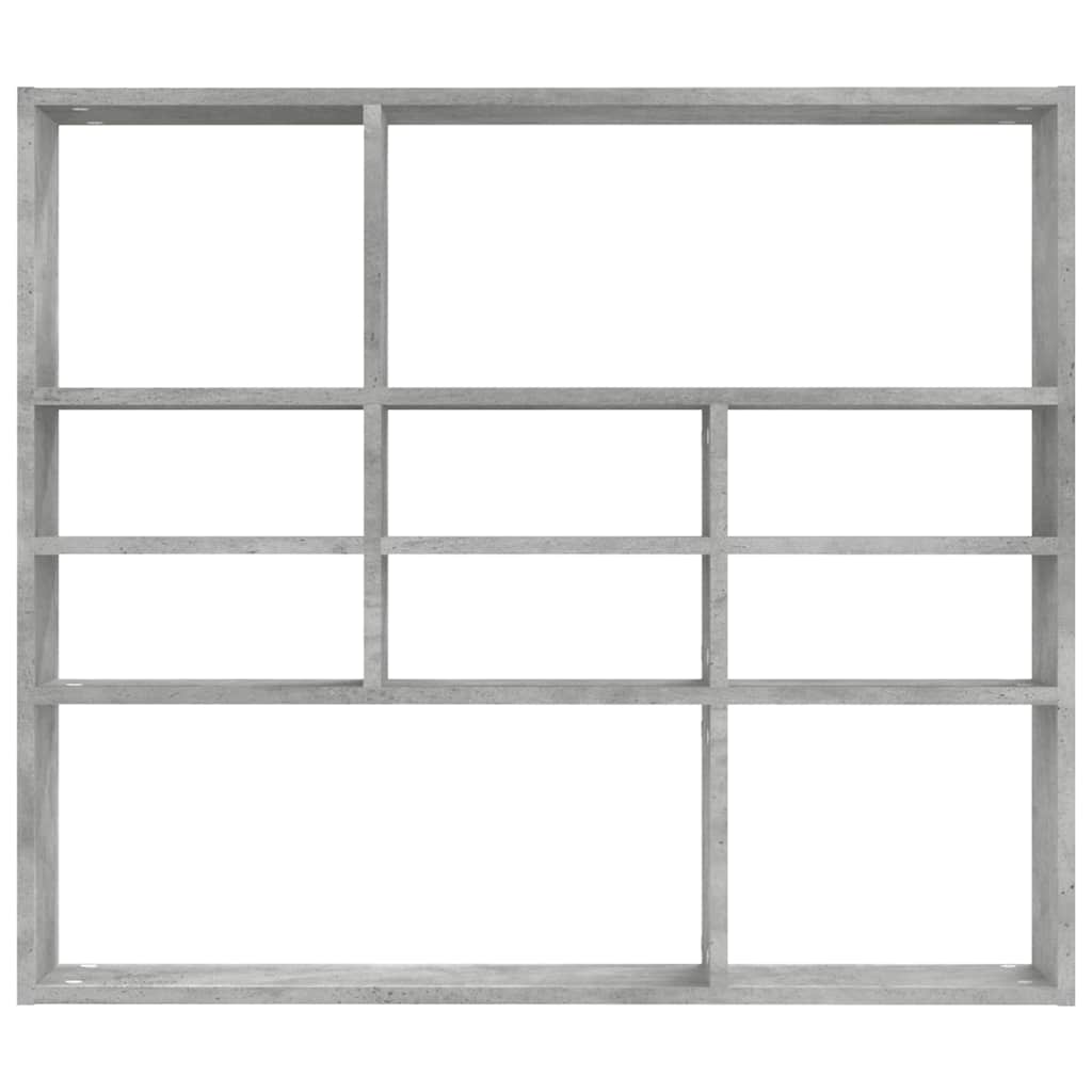 Scaffale a Parete Grigio Cemento 90x16x78 cm Legno Multistrato
