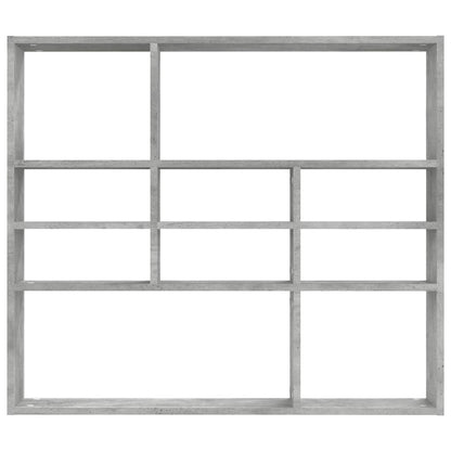 Scaffale a Parete Grigio Cemento 90x16x78 cm Legno Multistrato