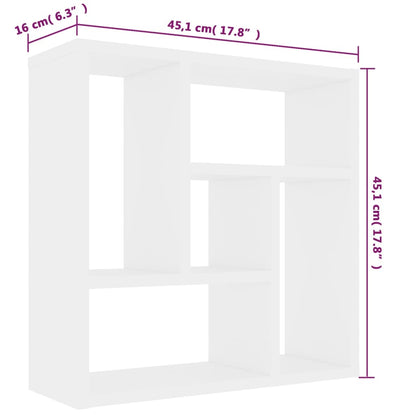 Scaffale a Parete Bianco 45,1x16x45,1 cm in Legno Multistrato | homemem39