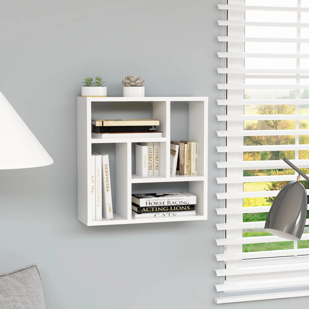 Scaffale a Parete Bianco 45,1x16x45,1 cm in Legno Multistrato | homemem39