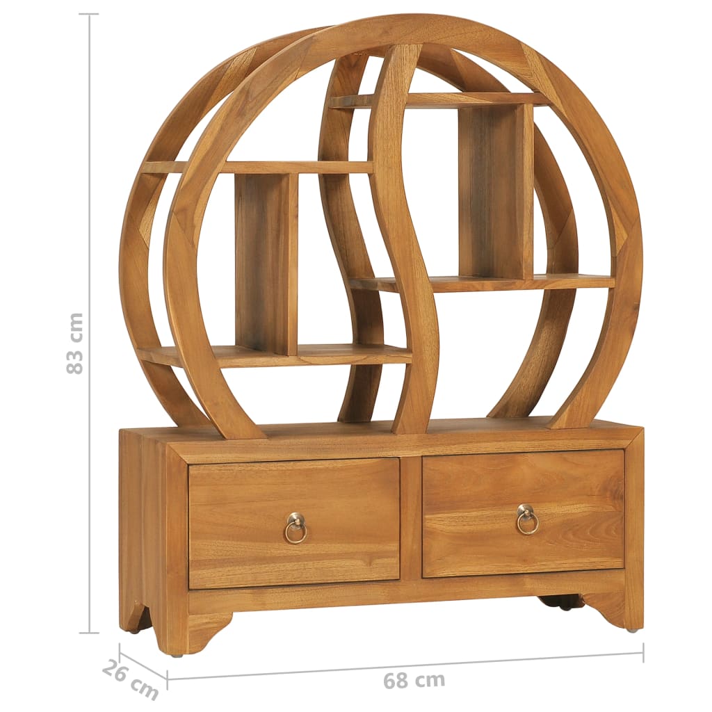 Armadietto con Mensola Yin Yang 68x26x83 cm in Legno di Teak | homemem39