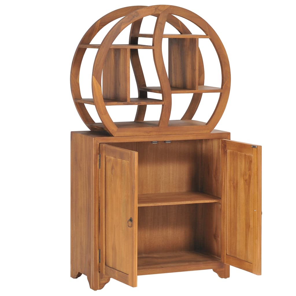 Armadietto con Mensola Yin Yang 70x30x130 cm in Legno di Teak | homemem39