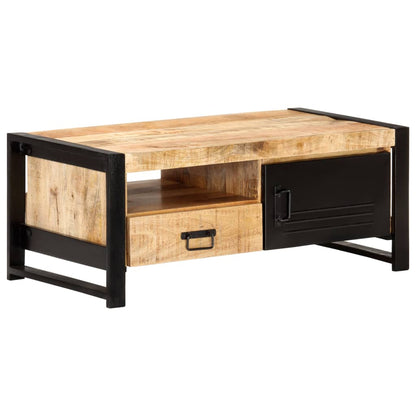 Tavolino da Salotto 100x50x40 cm in Legno Grezzo di Mango | homemem39