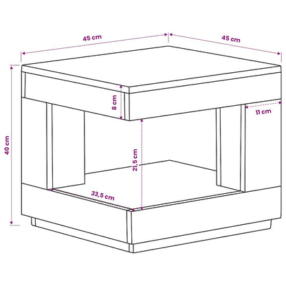 Tavolo da Salotto 45x45x40 cm in Legno Massello di Acacia