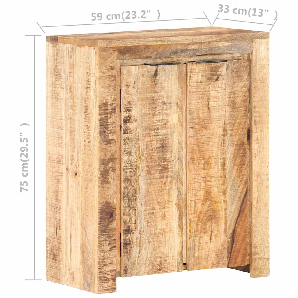 Credenza 59x35x75 cm in Legno Massello di Mango Grezzo