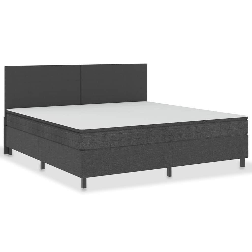 Letto a Molle Grigio Scuro in Tessuto 200x200 cm