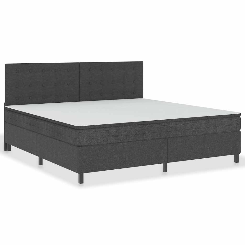 Letto a Molle Grigio Scuro in Tessuto 200x200 cm