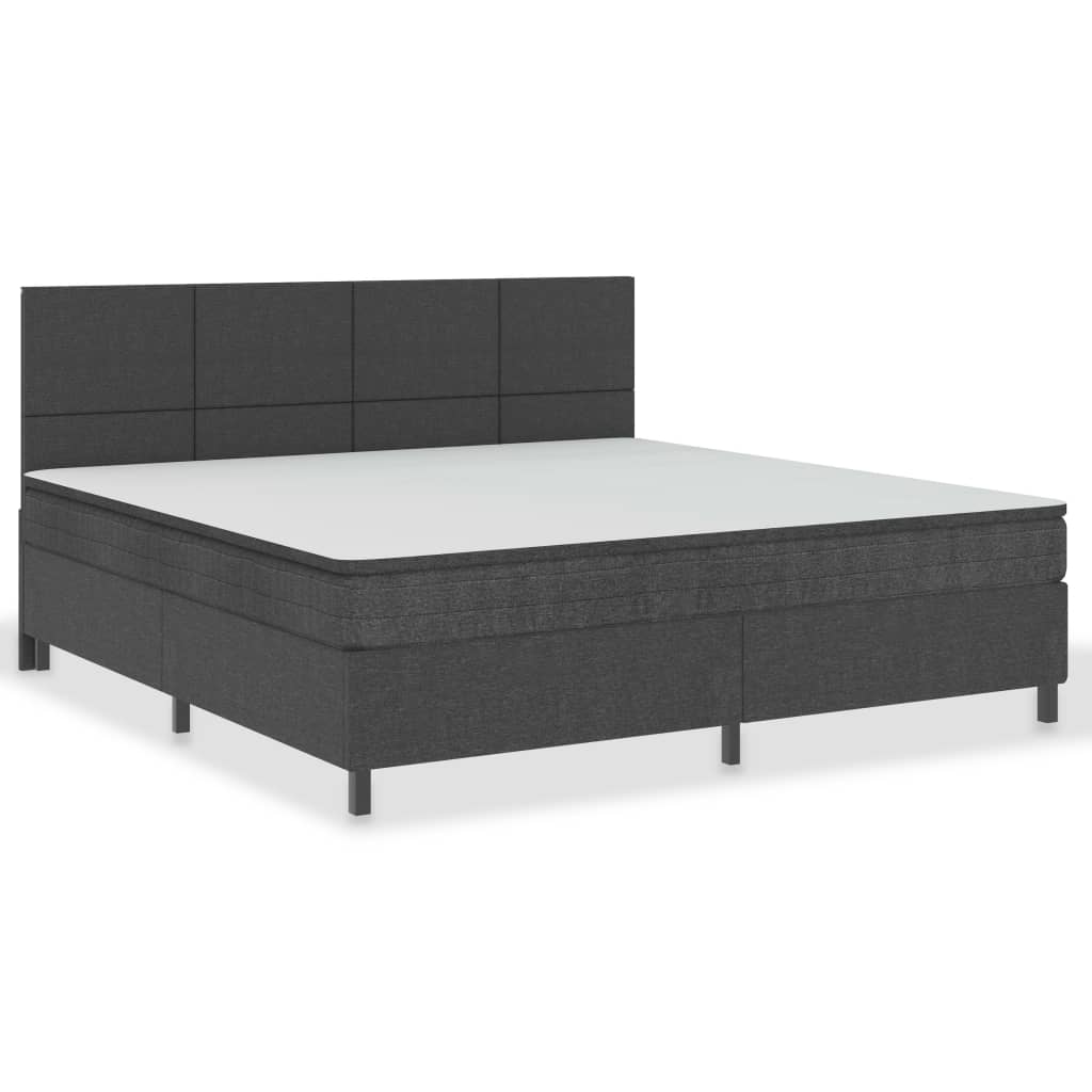 Letto a Molle Grigio Scuro in Tessuto 200x200 cm | homemem39