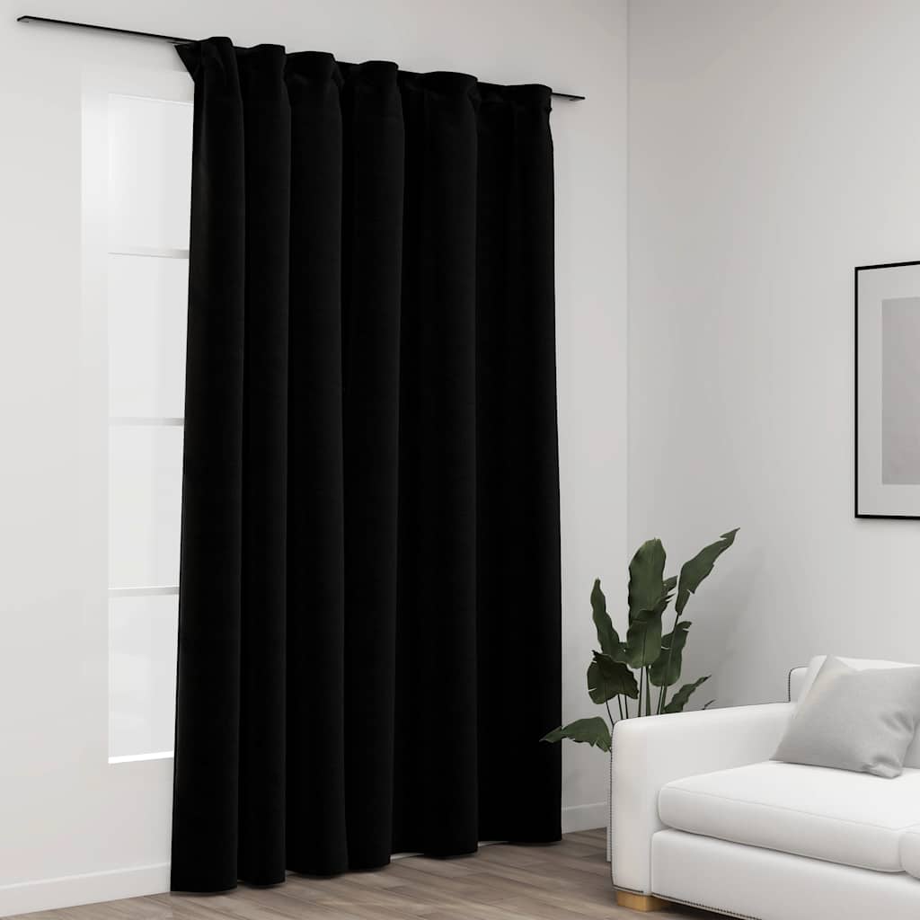 Tende Oscuranti con Ganci Effetto Lino Nereu 290x245 cm | homemem39