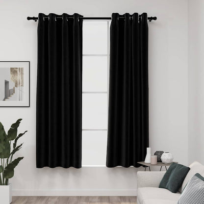 Tende Oscuranti Effetto Lino 2 pz 140x175 cm Antracite | homemem39