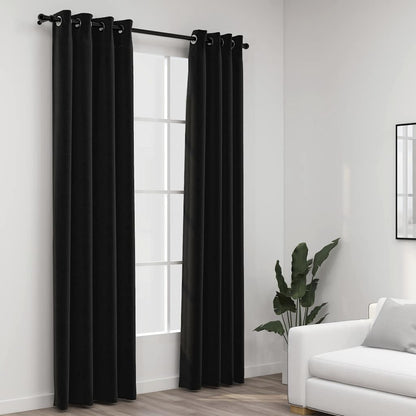 Tende Oscuranti Effetto Lino 2 pz 140x225 cm Antracite | homemem39