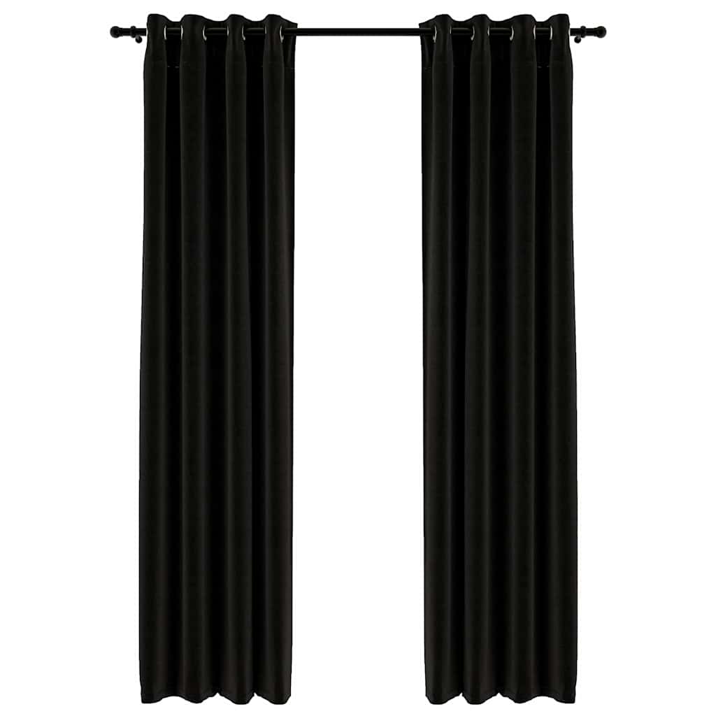 Tende Oscuranti Effetto Lino 2 pz Antracite 140x245 cm