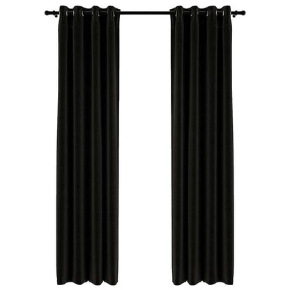 Tende Oscuranti Effetto Lino 2 pz Antracite 140x245 cm