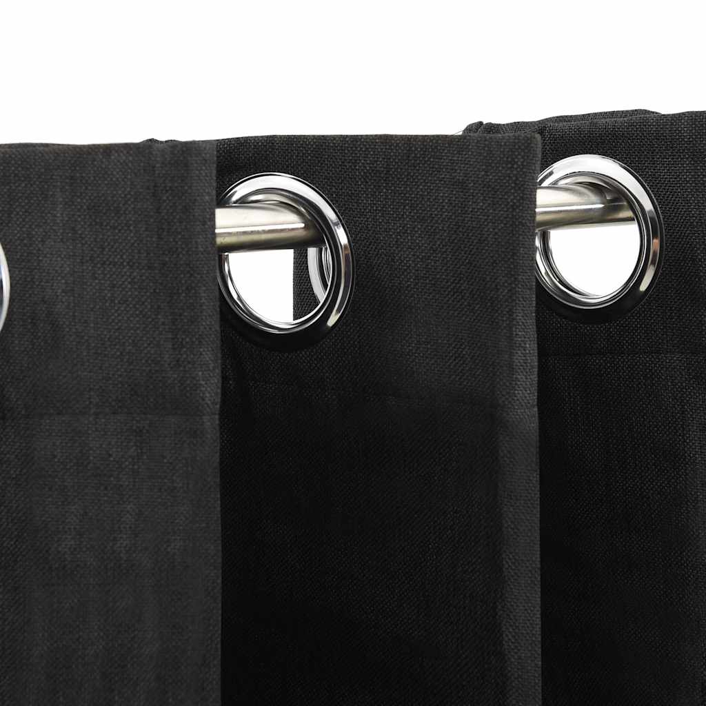Tende Oscuranti Effetto Lino 2 pz Antracite 140x245 cm | homemem39