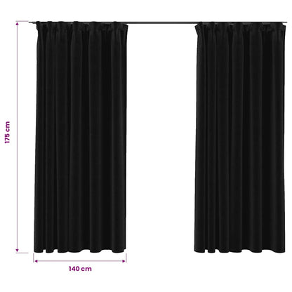 Tende Oscuranti con Ganci Effetto Lino 2 pz Antracite 140x175cm