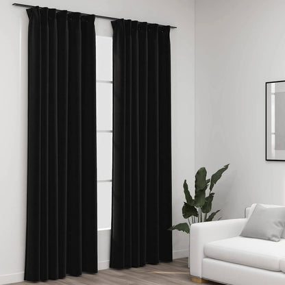 Tende Oscuranti con Ganci Effetto Lino 2 pz Antracite 140x245cm | homemem39