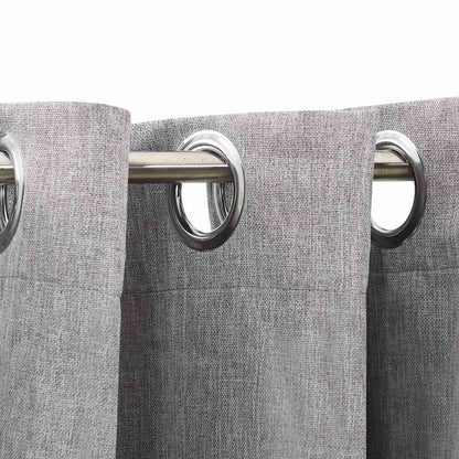 Tende Oscuranti Effetto Lino con Occhielli 2pz 140x225cm Grigio | homemem39