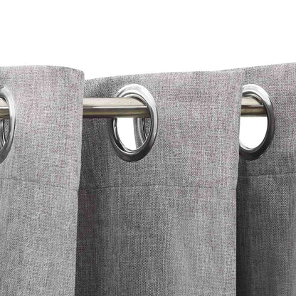 Tenda Oscurante Effetto Lino con Occhielli Grigio 290x245 cm | homemem39