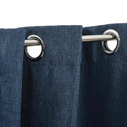 Tende Oscuranti Effetto Lino con Occhielli 2 pz Blu 140x175 cm | homemem39