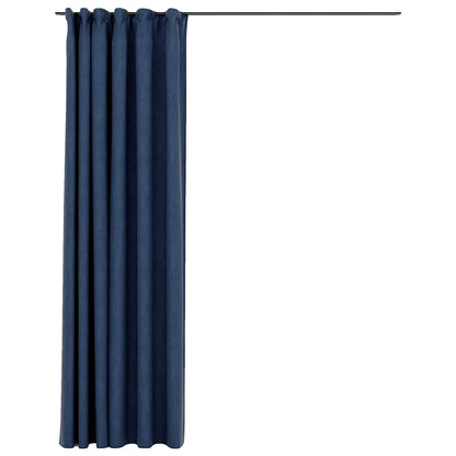 Tende Oscuranti con Ganci Effetto Lino Blu 290x245 cm | homemem39