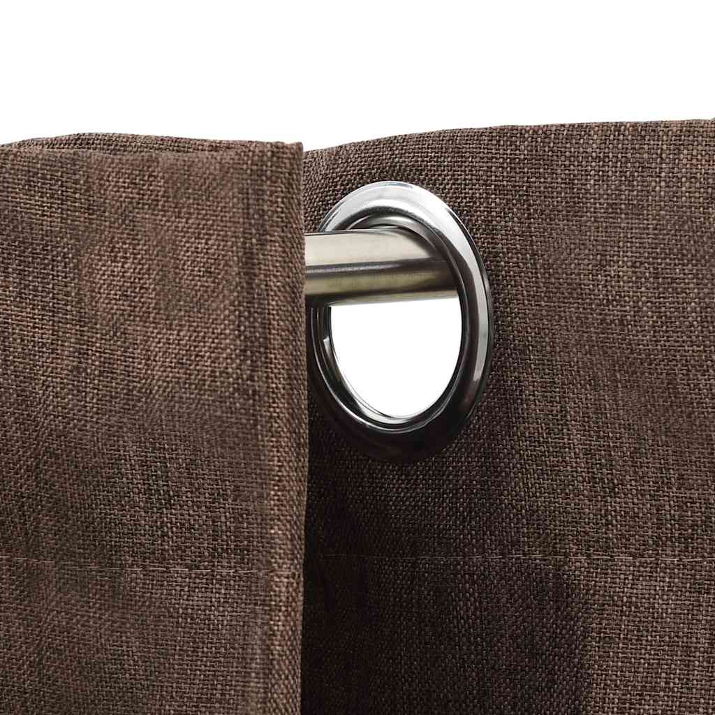 Tende Oscuranti Effetto Lino con Occhielli 2pz Talpa 140x225cm | homemem39