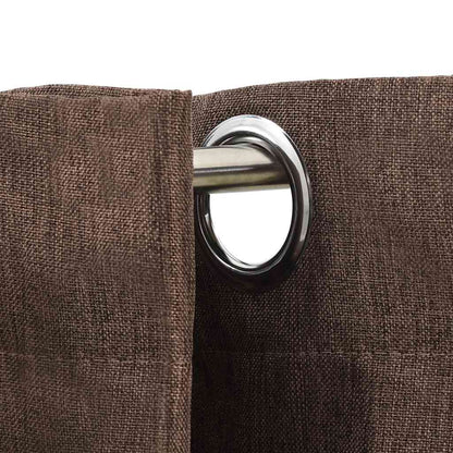 Tende Oscuranti Effetto Lino con Occhielli 2pz Talpa 140x225cm | homemem39
