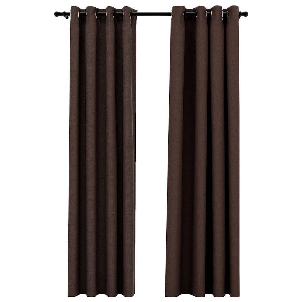 Tende Oscuranti Effetto Lino con Occhielli 2 pz Talpa 140x245cm | homemem39