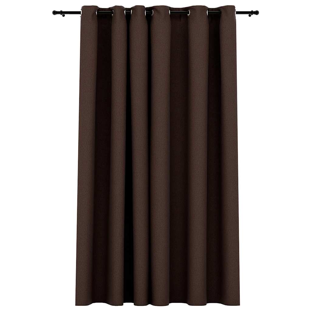 Tenda Oscurante Effetto Lino con Occhielli Talpa 290x245 cm | homemem39