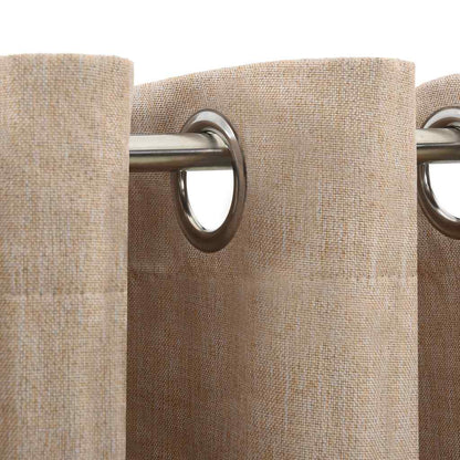 Tende Oscuranti Effetto Lino con Occhielli 2 pz Beige 140x245cm | homemem39