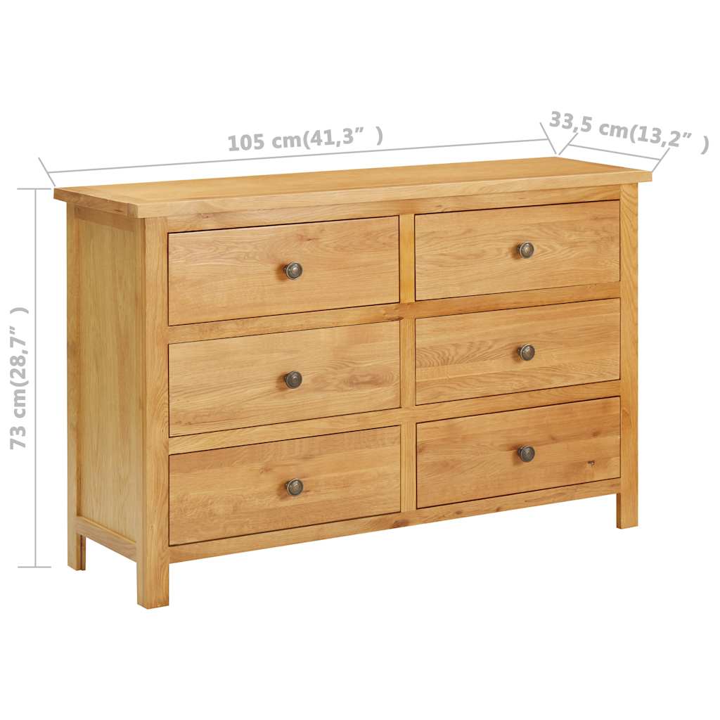 Cassettiera 105x33,5x73 cm in Legno Massello di Rovere | homemem39