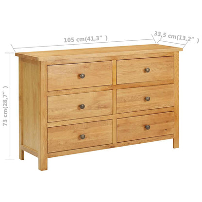 Cassettiera 105x33,5x73 cm in Legno Massello di Rovere | homemem39