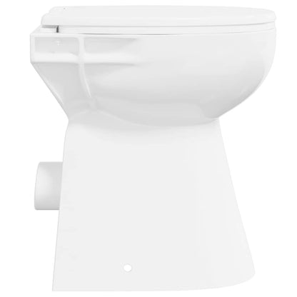 WC Senza Brida 7 cm Altezza Extra Chiusura Rallentata Ceramica Bianca - homemem39