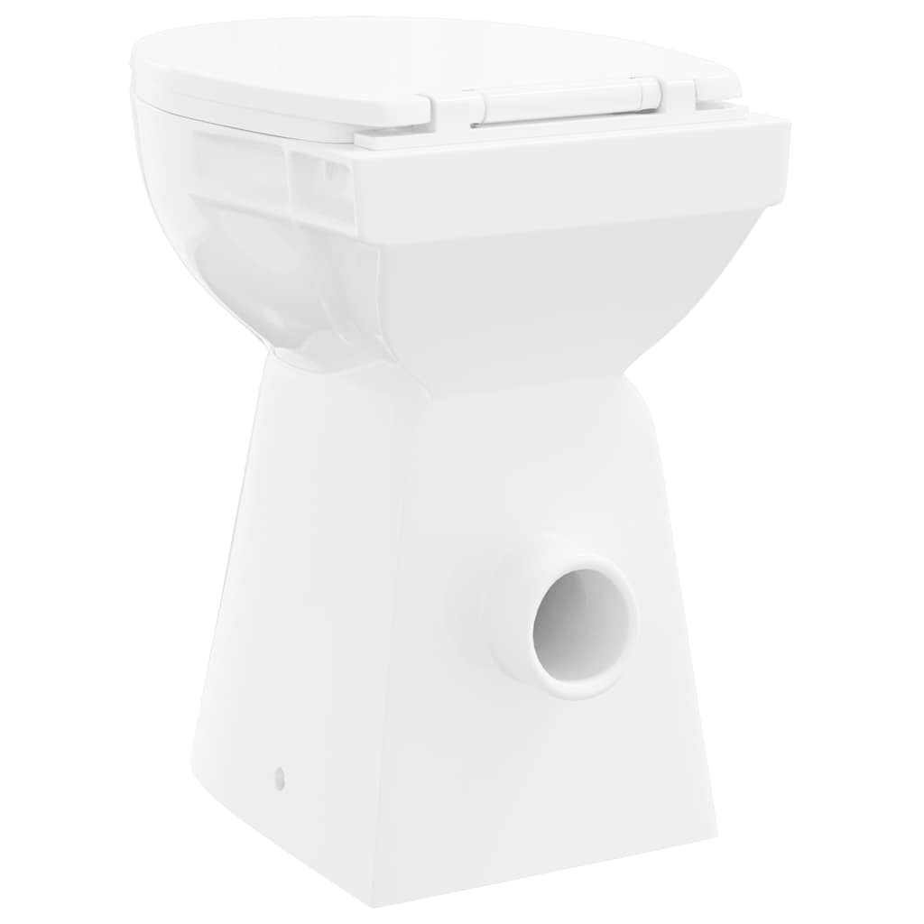 WC Senza Brida 7 cm Altezza Extra Chiusura Rallentata Ceramica Bianca - homemem39