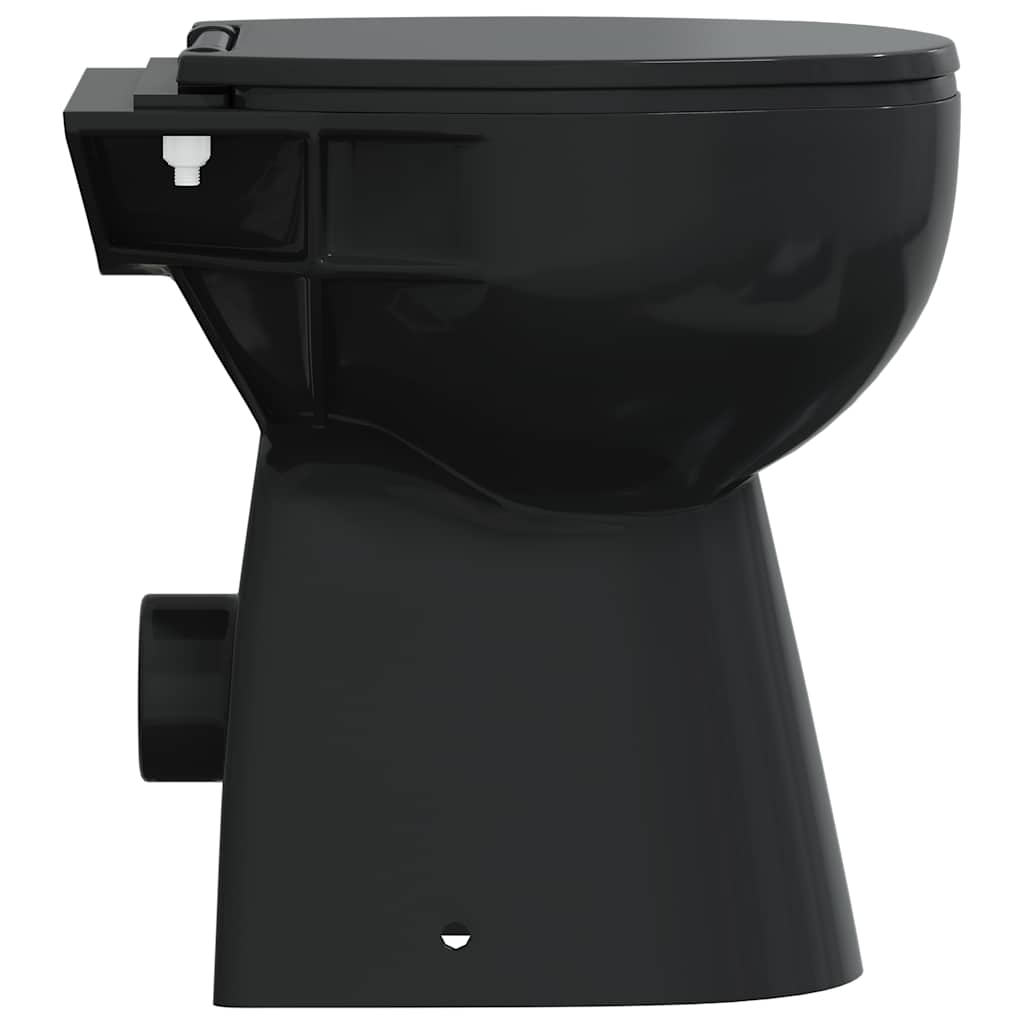 WC Senza Brida 7 cm Altezza Extra Chiusura Rallentata Ceramica Nera | homemem39
