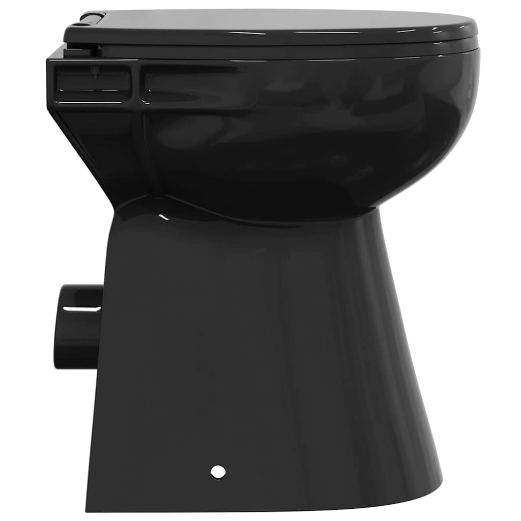 WC Senza Brida 7 cm Altezza Extra Chiusura Rallentata Ceramica Nera - homemem39