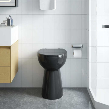 WC Senza Brida 7 cm Altezza Extra Chiusura Rallentata Ceramica Nera | homemem39