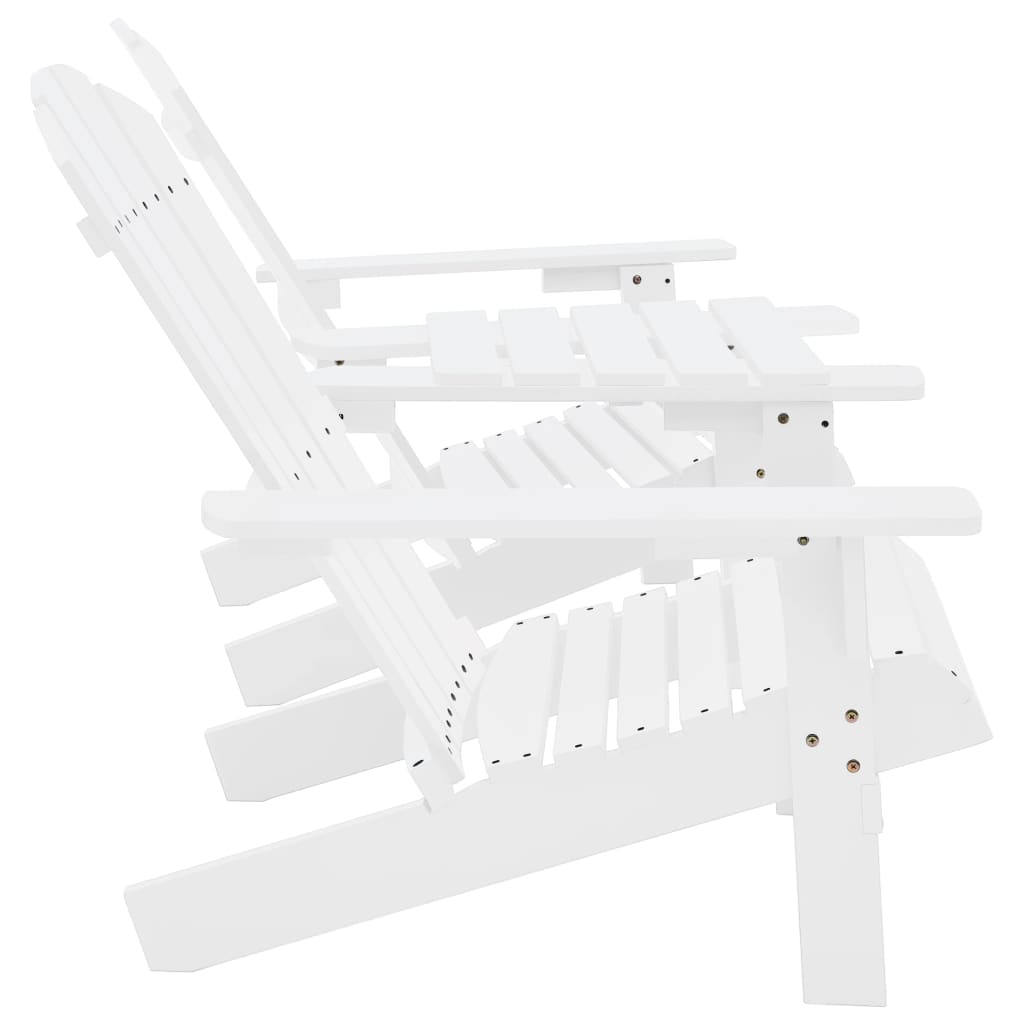 Sedie da Giardino Adirondack con Tavolino in Legno Abete Bianco - homemem39