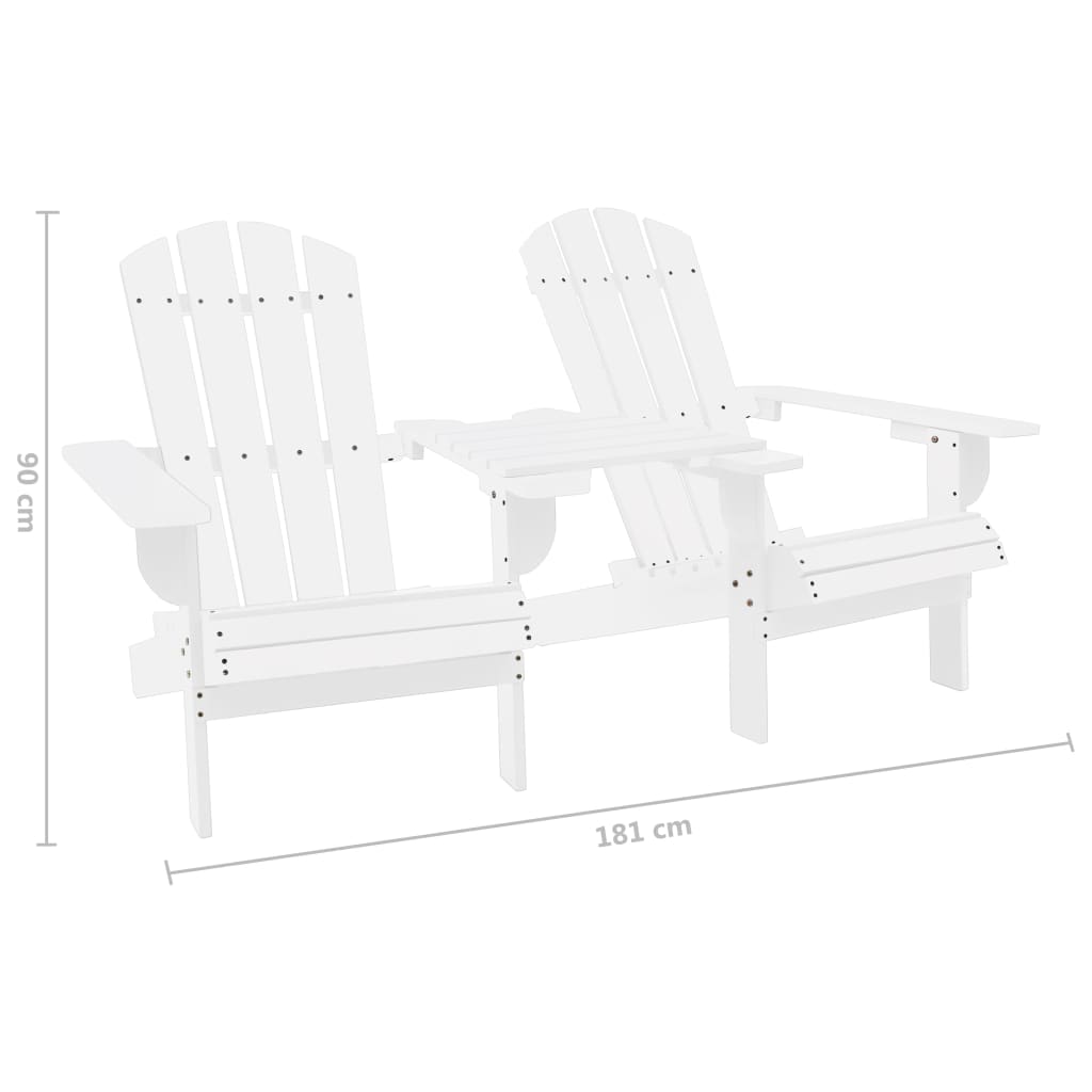 Sedie da Giardino Adirondack con Tavolino in Legno Abete Bianco - homemem39