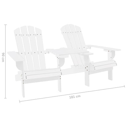 Sedie da Giardino Adirondack con Tavolino in Legno Abete Bianco - homemem39