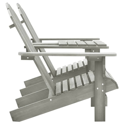 Sedie da Giardino Adirondack con Tavolino in Legno Abete Grigio - homemem39