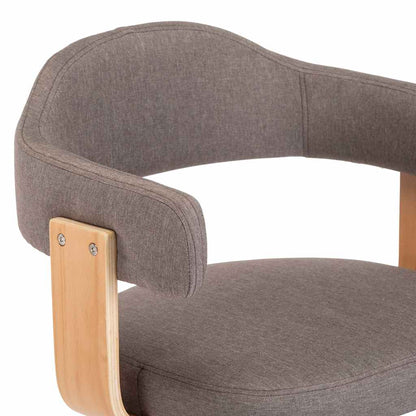 Sedia da Ufficio Girevole Talpa in Legno Piegato e Tessuto