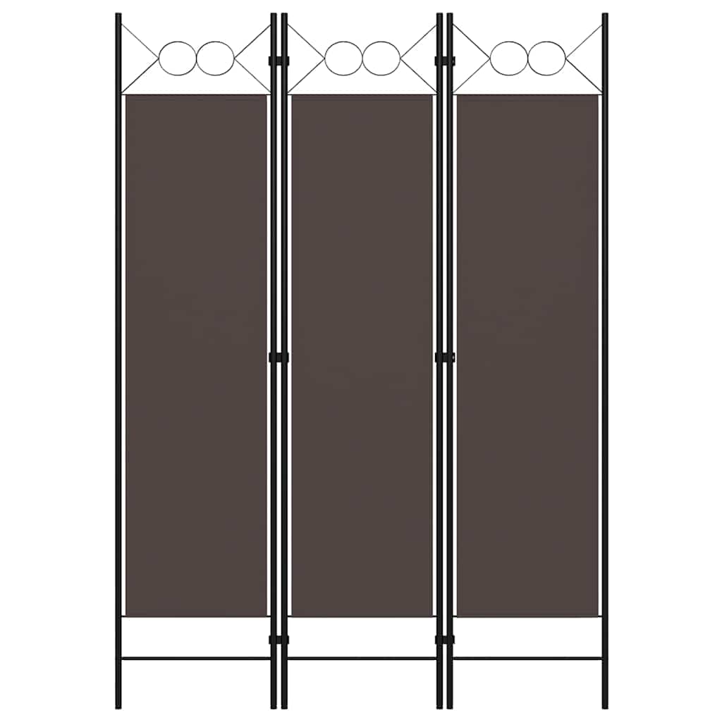 Paravento a 3 Pannelli Marrone 120x180 cm