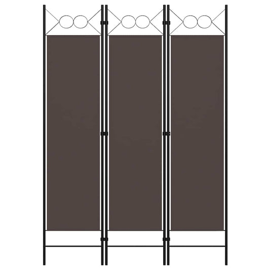 Paravento a 3 Pannelli Marrone 120x180 cm