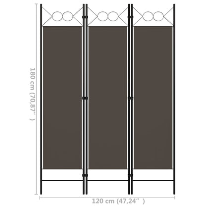 Paravento a 3 Pannelli Antracite 120x180 cm - homemem39