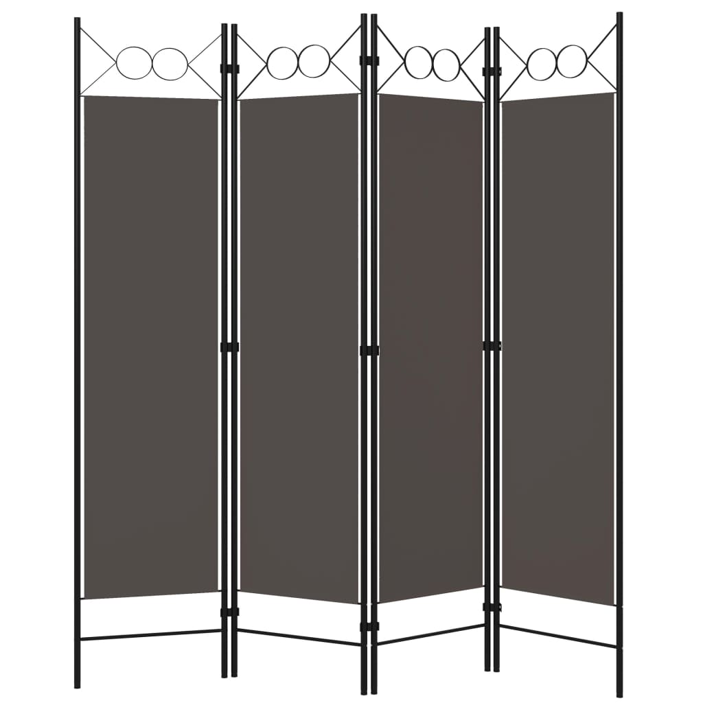 Paravento a 4 Pannelli Antracite 160x180 cm - homemem39