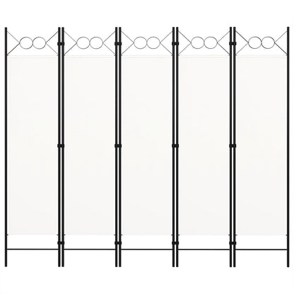 Paravento a 5 Pannelli Bianco 200x180 cm - homemem39