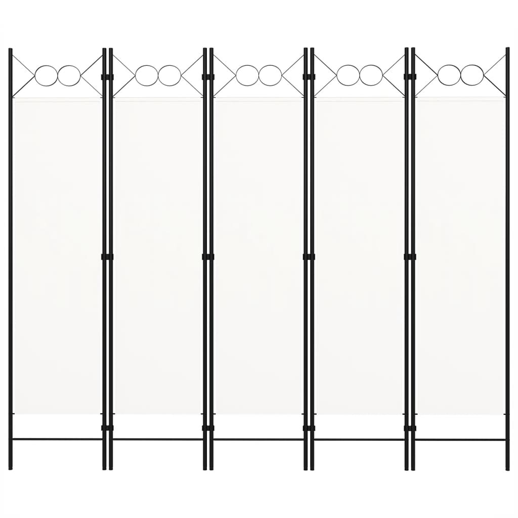 Paravento a 5 Pannelli Bianco 200x180 cm - homemem39