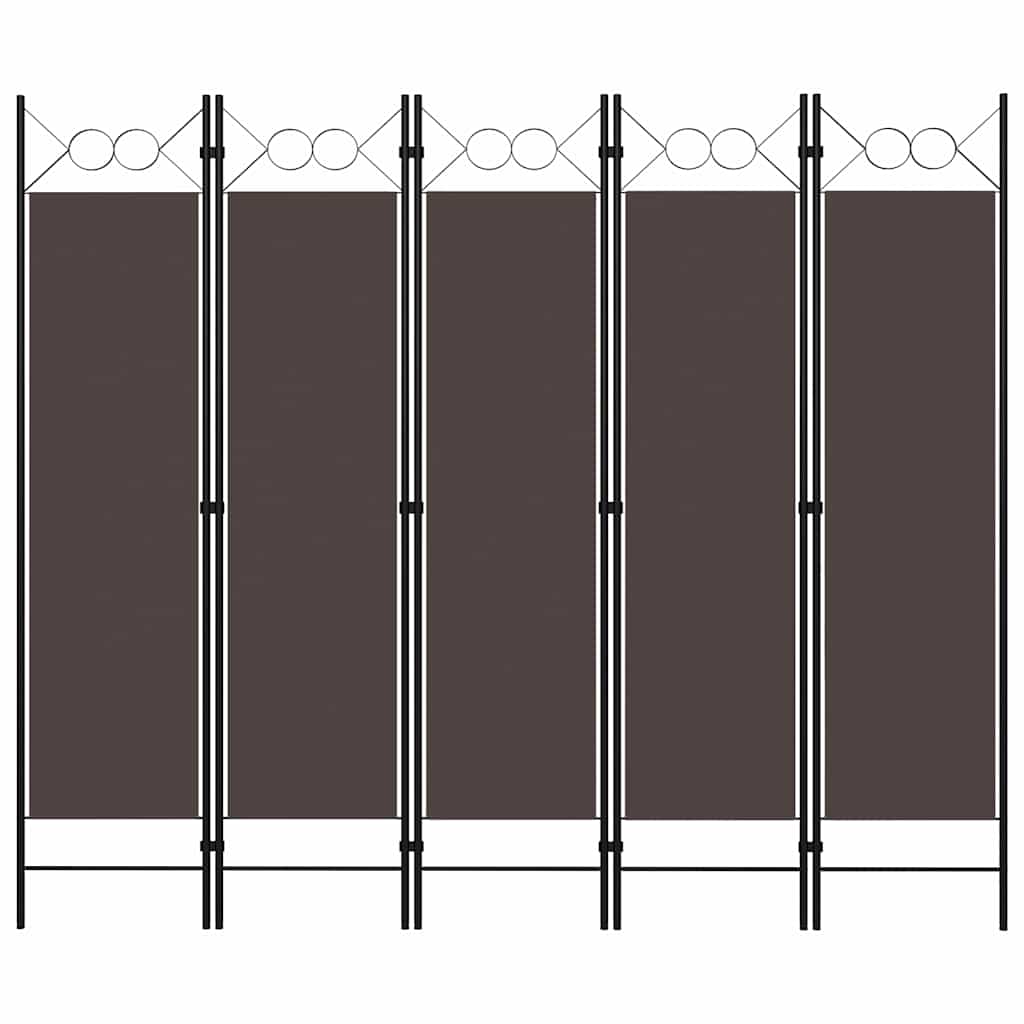 Paravento a 5 Pannelli Marrone 200x180 cm