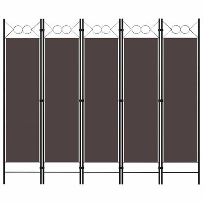 Paravento a 5 Pannelli Marrone 200x180 cm