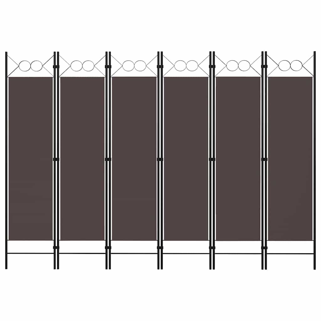 Paravento a 6 Pannelli Marrone 240x180 cm